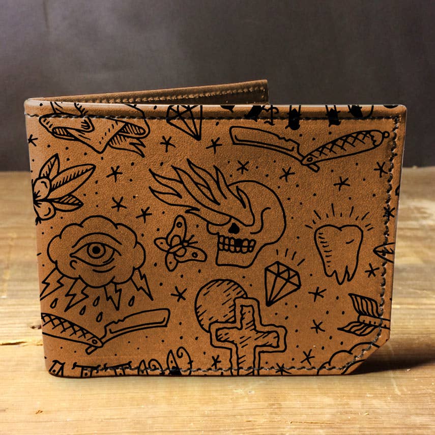 backerton - Tattoo - Printmaker Leather Wallet