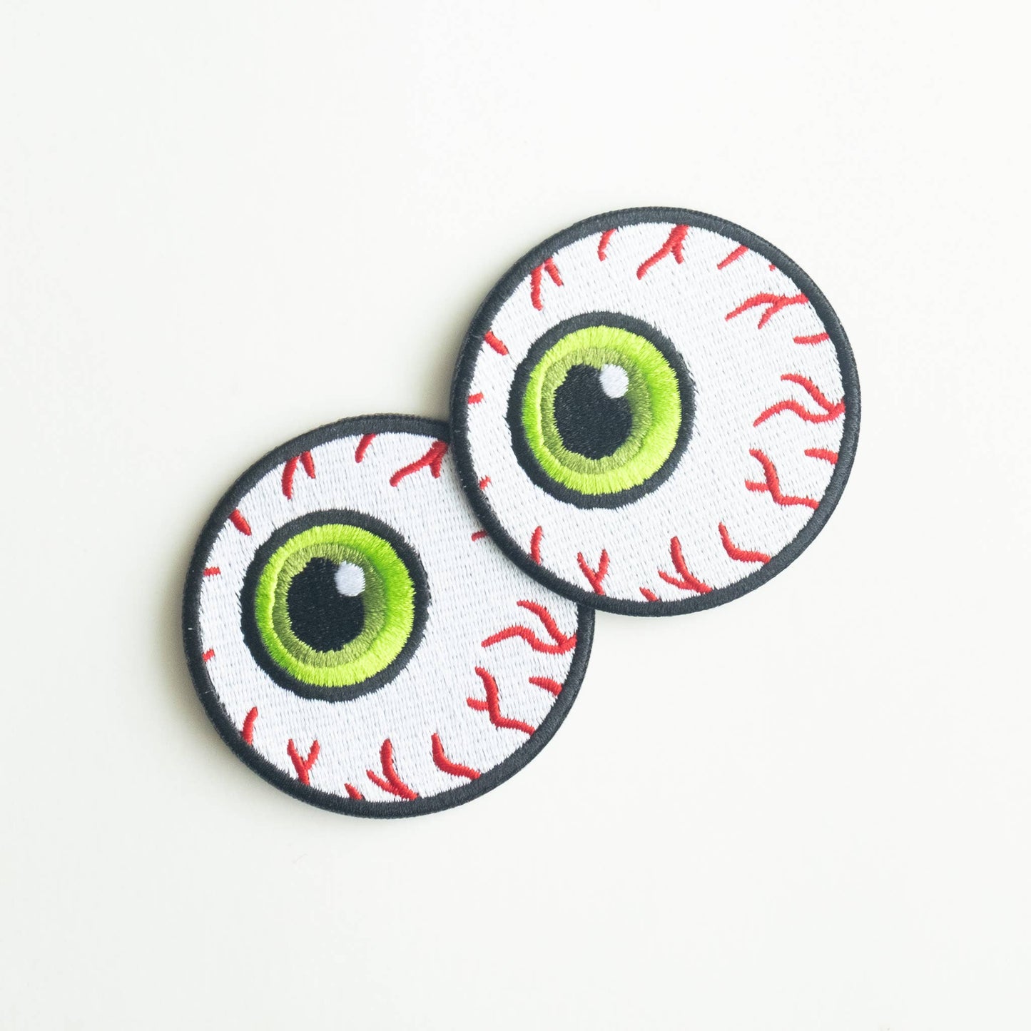 Union Made - Green Eyeball - Embroidered Iron on Patch