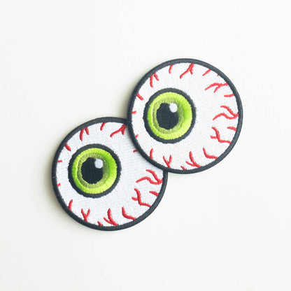 Union Made - Green Eyeball - Embroidered Iron on Patch
