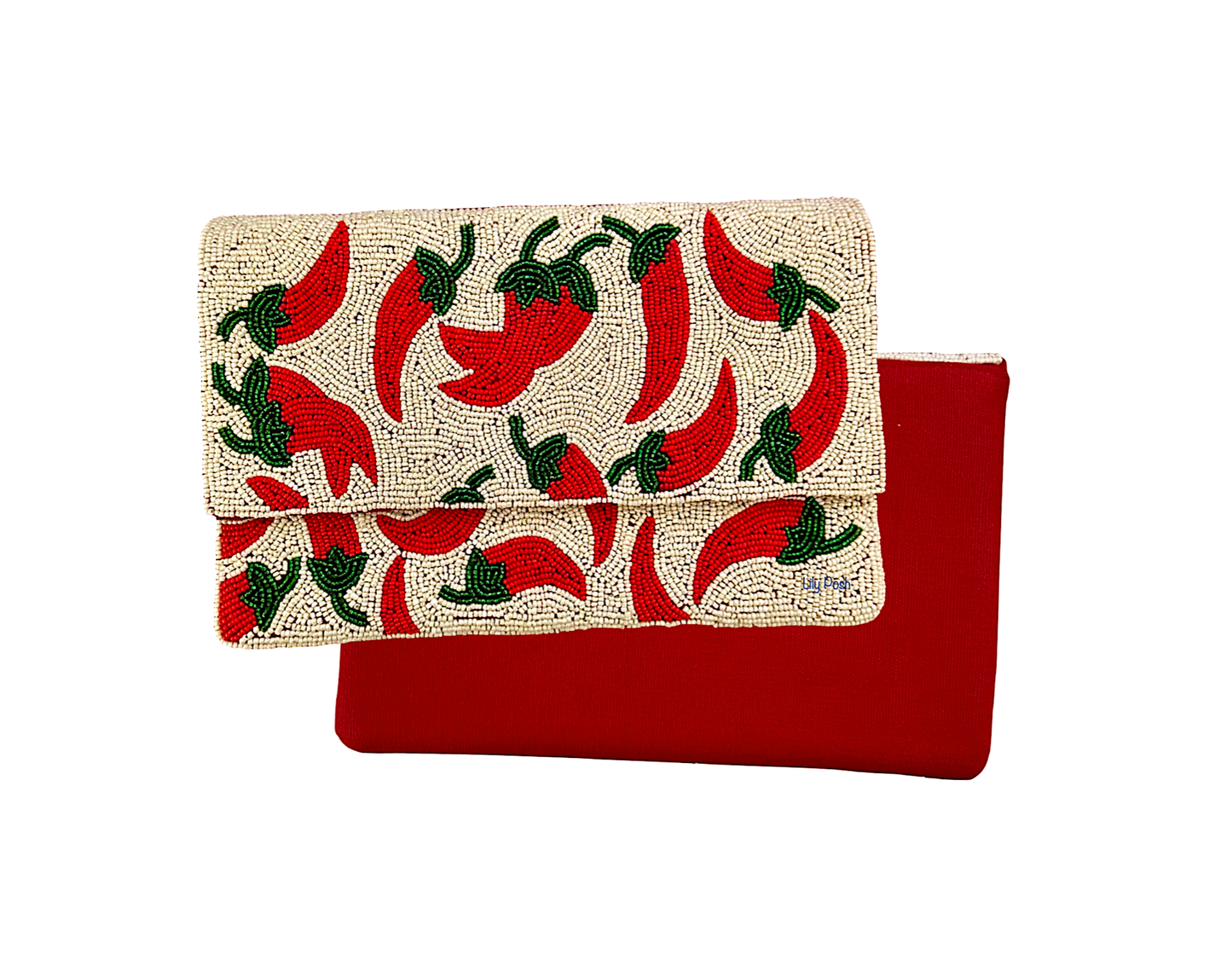 Lily Posh - Chili Pepper Clutch Crossbody Beaded Bag Cayenne Lily Posh