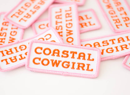 Union Made - Coastal Cowgirl Embroidered Iron on Patch (Pink+Orange)