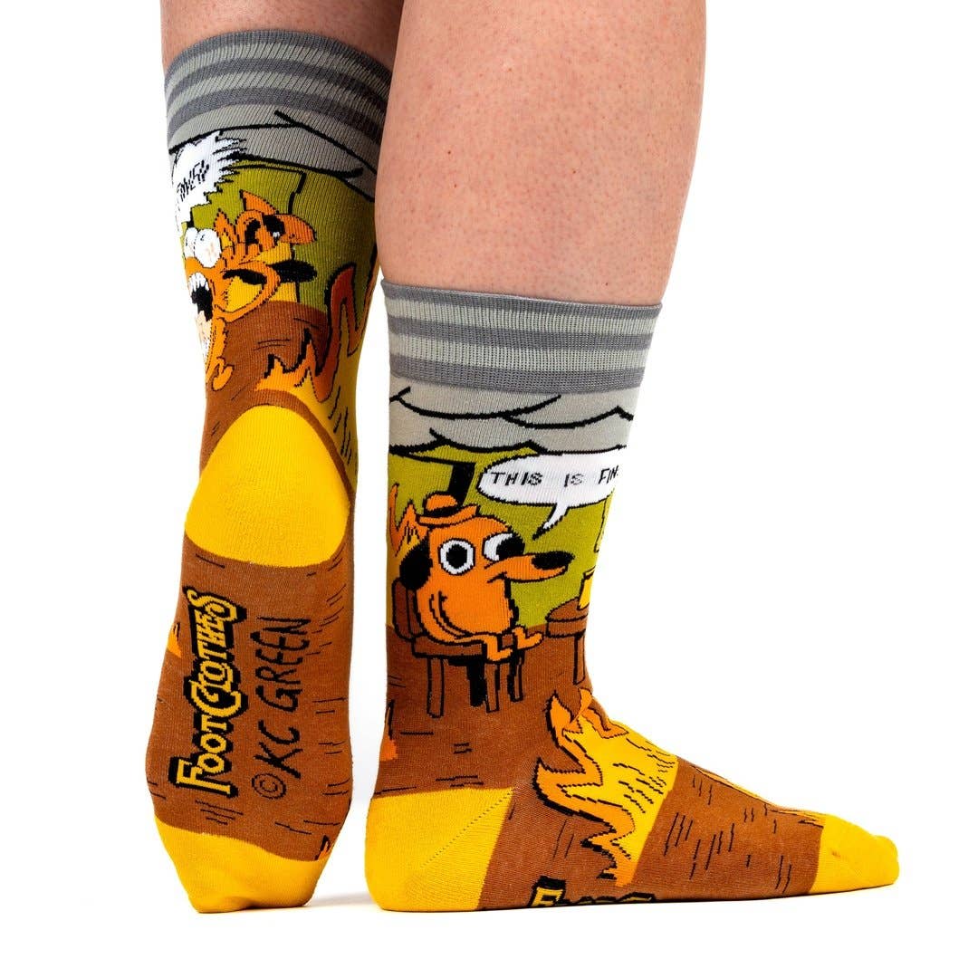 FootClothes LLC - This is Fine. Also, Not Fine. Crew Socks
