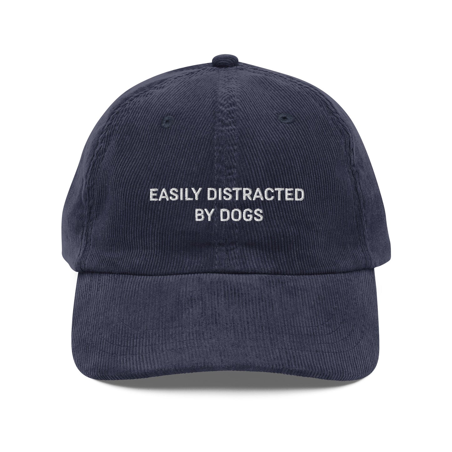 Easily Distracted By Dogs Embroidered Vintage corduroy cap - KILLER RETRO