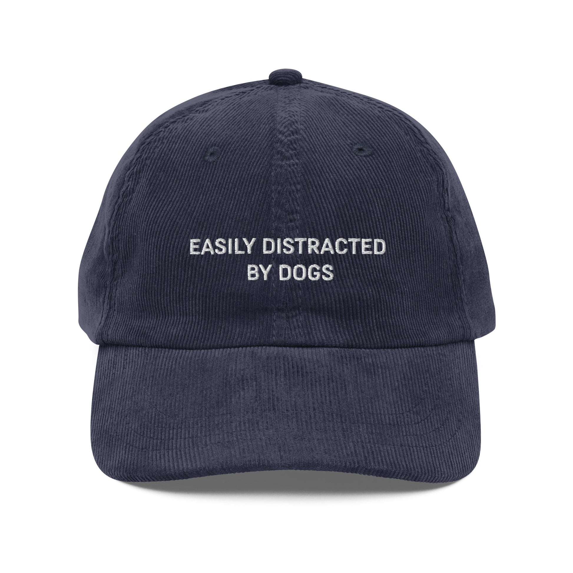 Easily Distracted By Dogs Embroidered Vintage corduroy cap - KILLER RETRO