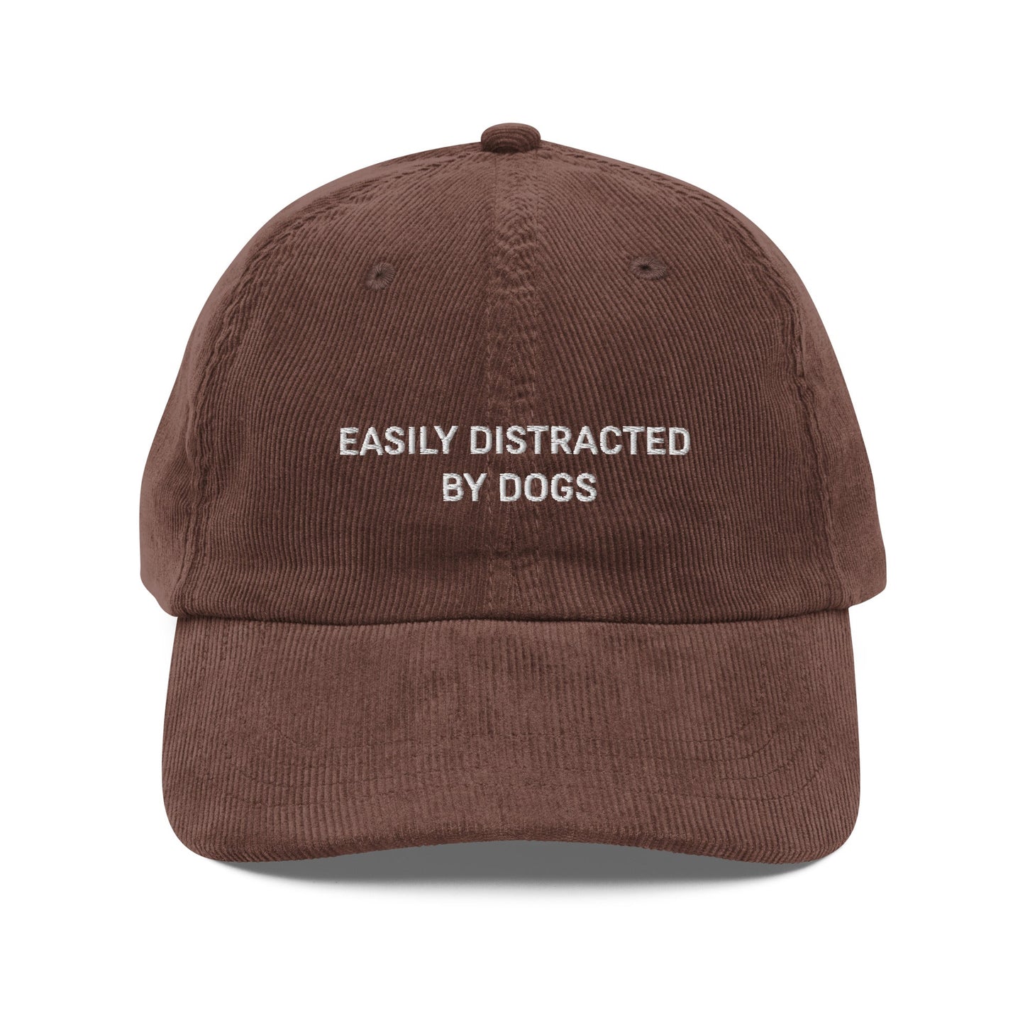 Easily Distracted By Dogs Embroidered Vintage corduroy cap - KILLER RETRO