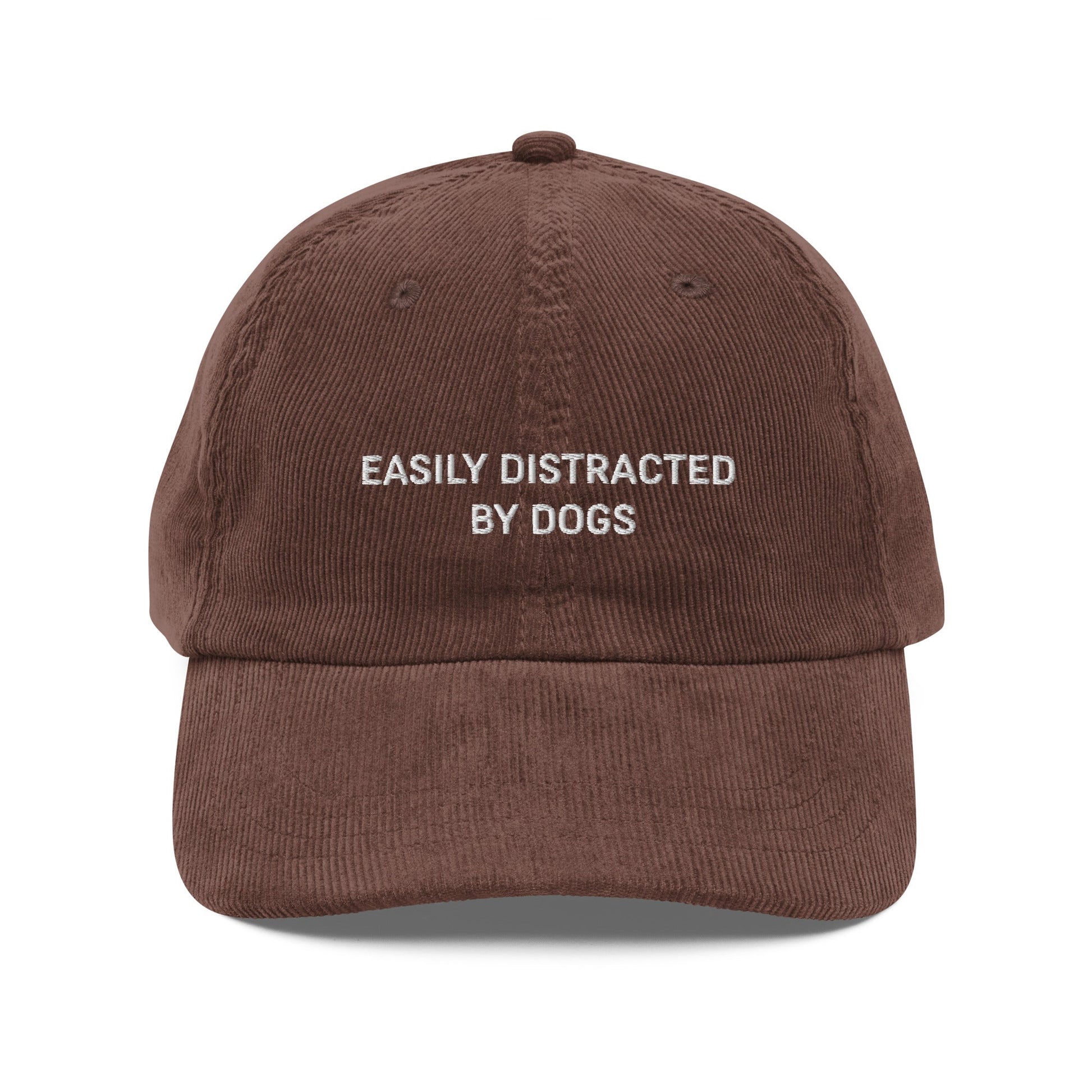 Easily Distracted By Dogs Embroidered Vintage corduroy cap - KILLER RETRO