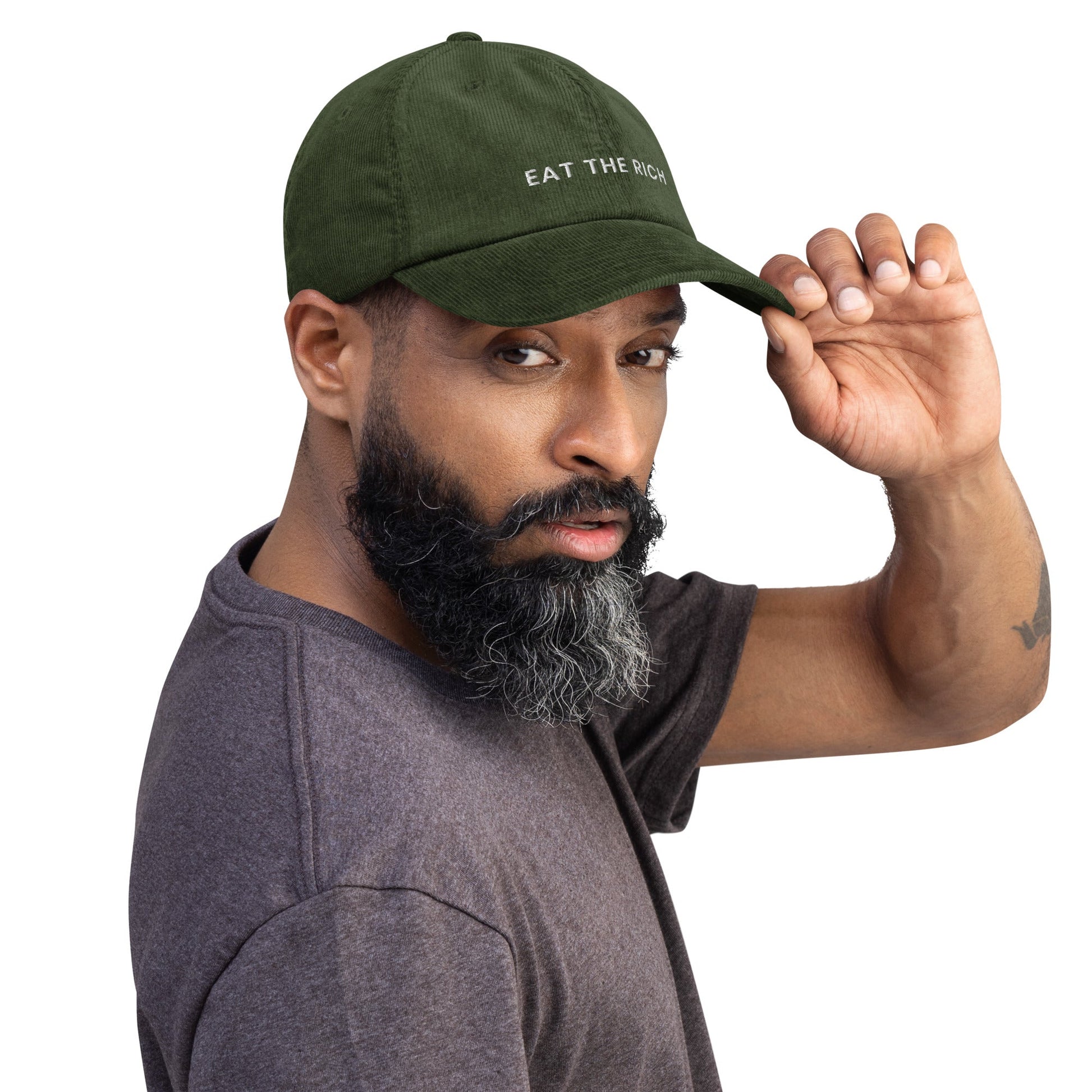 Eat The Rich, Save The World Vintage Corduroy hat - KILLER RETRO