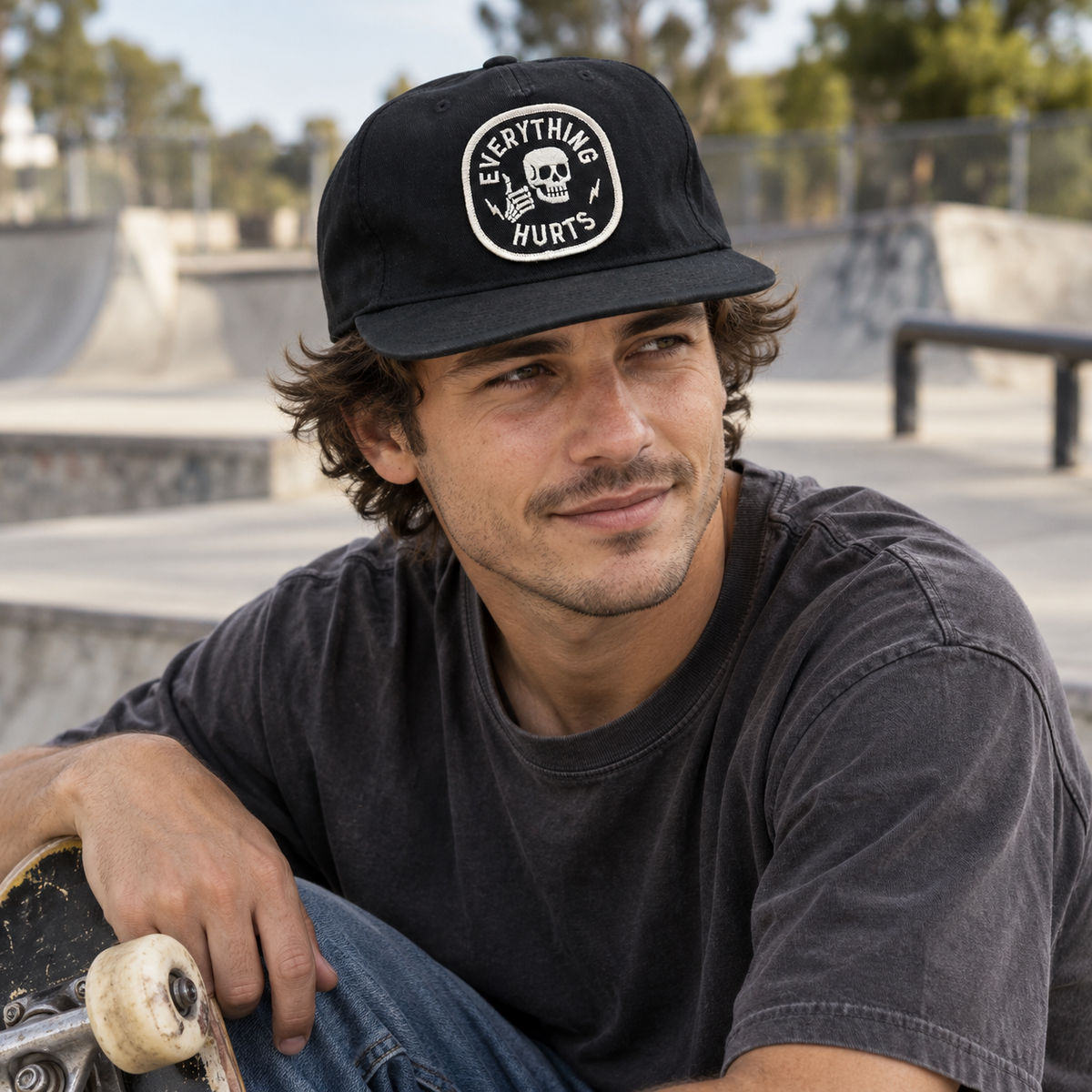 Everything Hurts Unstructured Five Panels Patched Hat - Killer Retro
