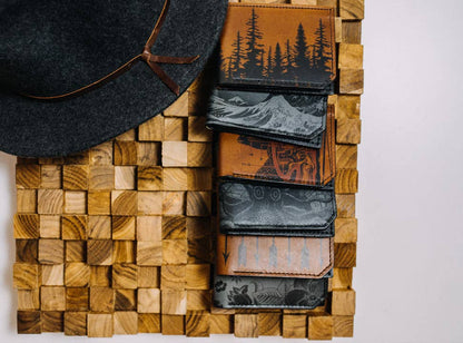 backerton - Faded Mountains - Printmaker Leather Wallet