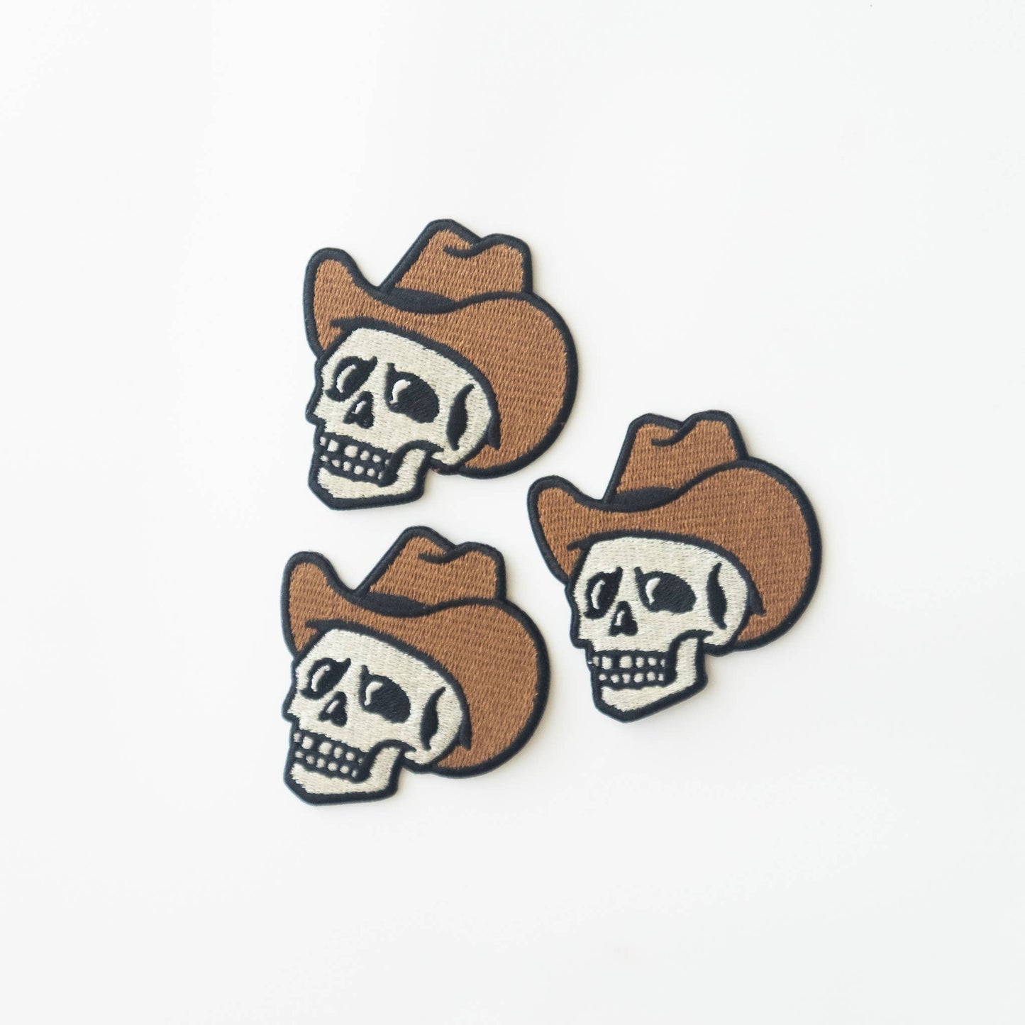 Union Made - Cowboy Skull Embroidered Iron on Patch