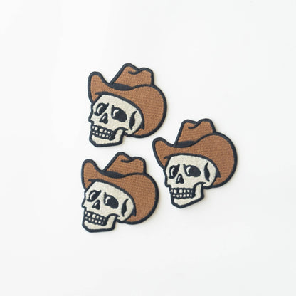 Union Made - Cowboy Skull Embroidered Iron on Patch