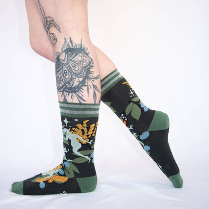 FootClothes LLC - Fanciful Fairies Crew Socks