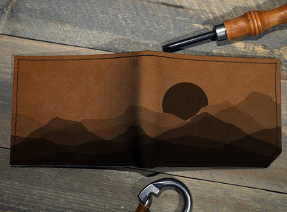 backerton - Faded Mountains - Printmaker Leather Wallet