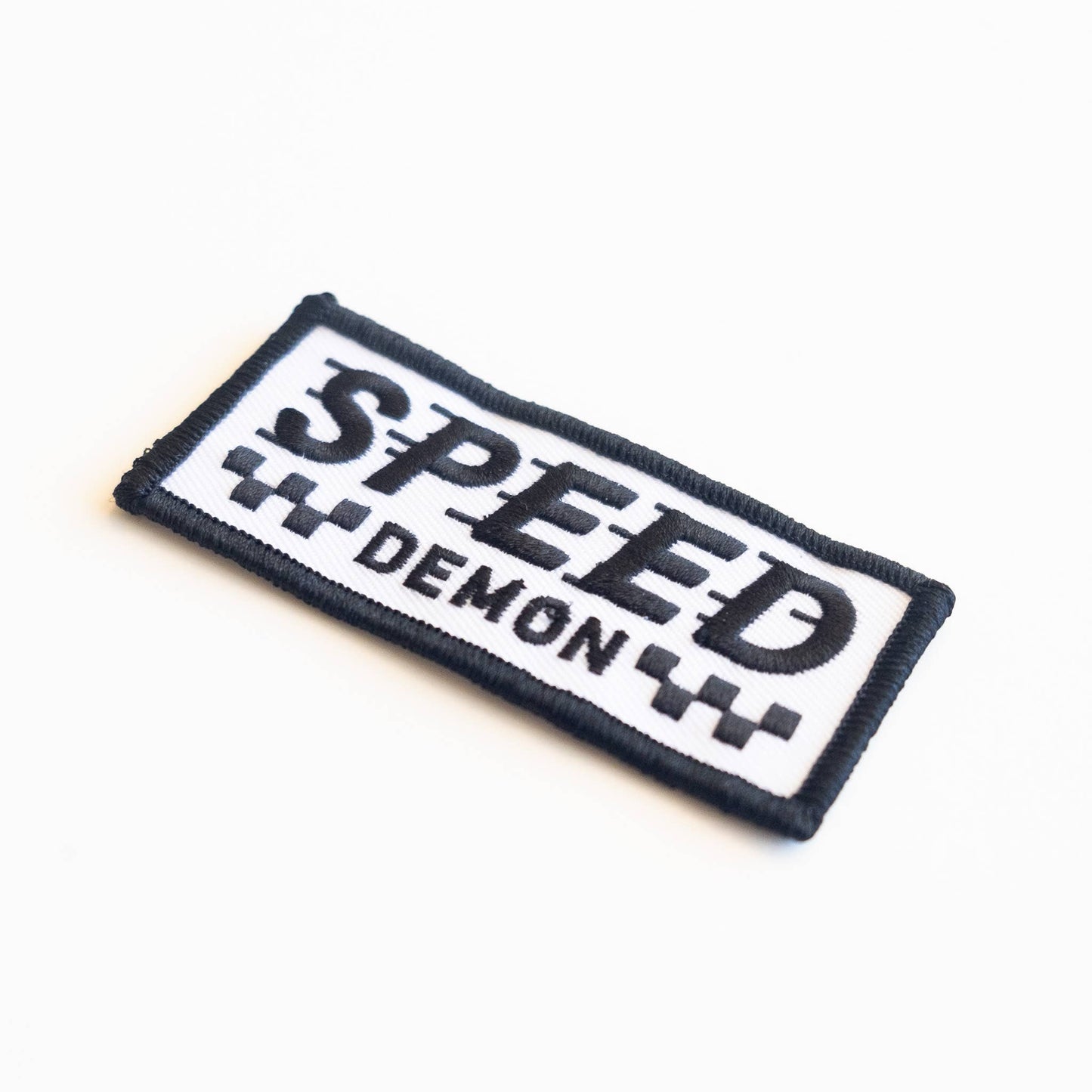 Union Made - Speed Demon Embroidered Iron on Patch - Black and White