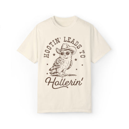 Hooting Leads To Hollerin Western Owl Retro T-shirt - KILLER RETRO