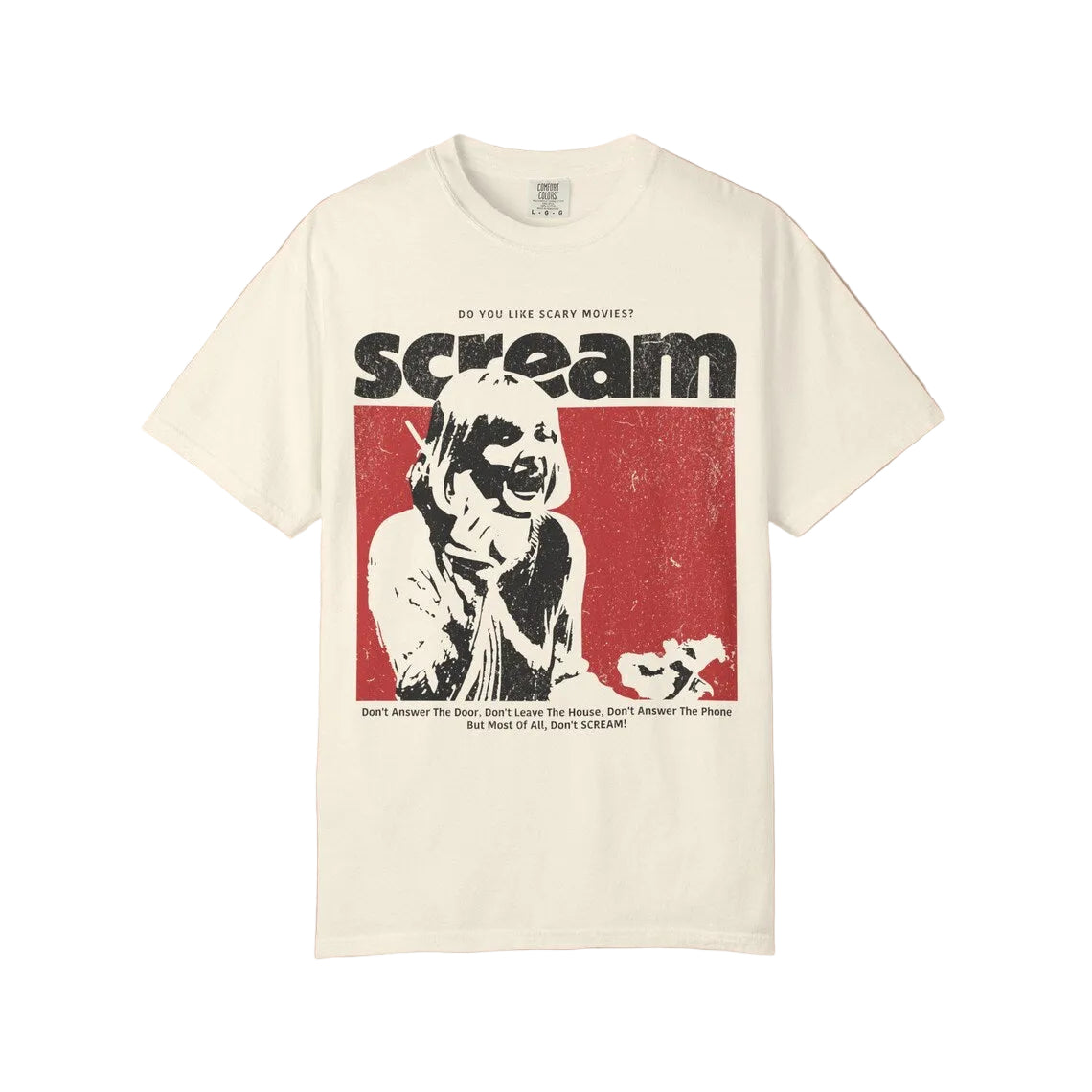 Retro Scream Horror Tee - Washed Vintage Shirt