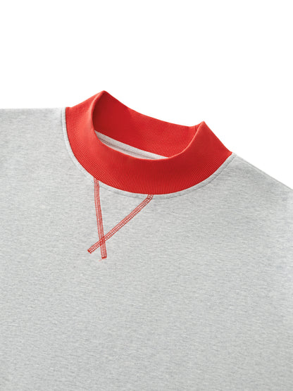 Women’s Two Tone Mock Neck Crewneck Sweatshirt