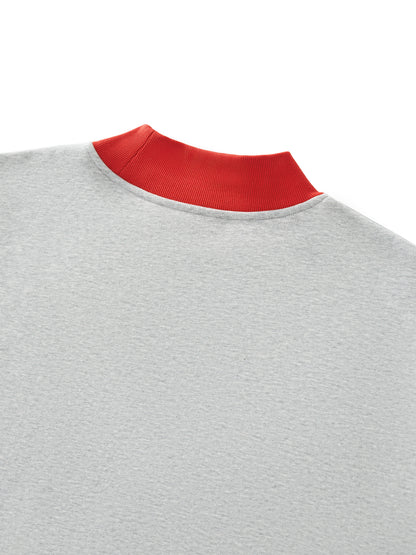 Women’s Two Tone Mock Neck Crewneck Sweatshirt