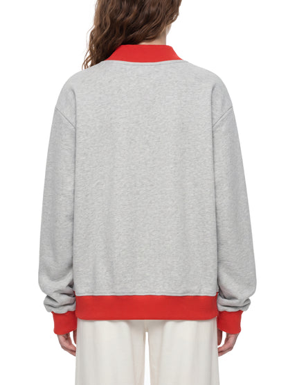 Women’s Two Tone Mock Neck Crewneck Sweatshirt