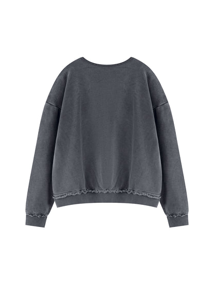 FAH Unisex Raw Edge Crewneck Sweatshirt