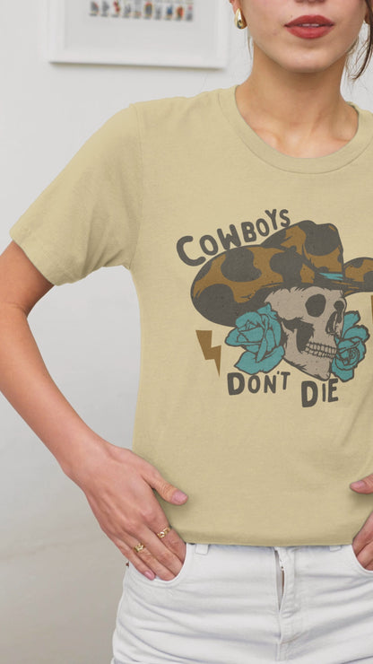 Vintage Cowboys Don't Die Western Graphic Tee