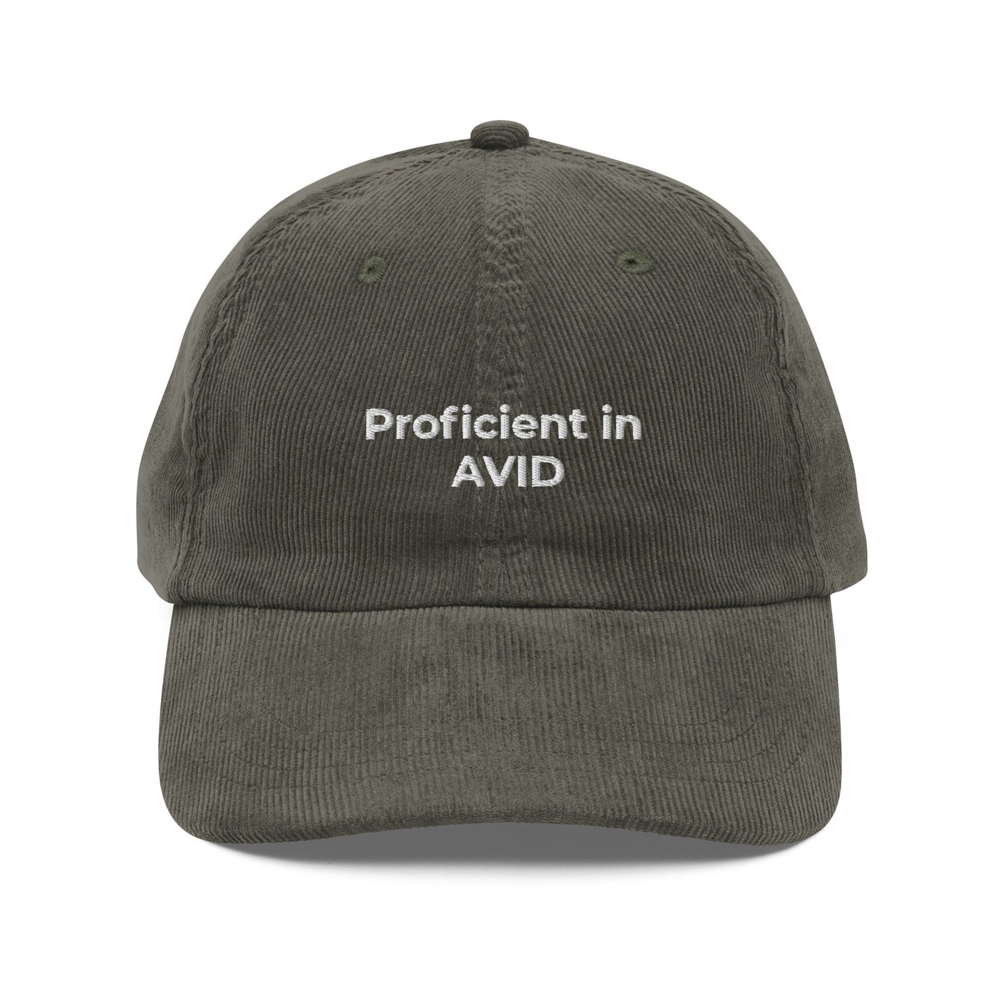 Proficient in AVID Funny Embroidered Vintage Corduroy Cap - KILLER RETRO