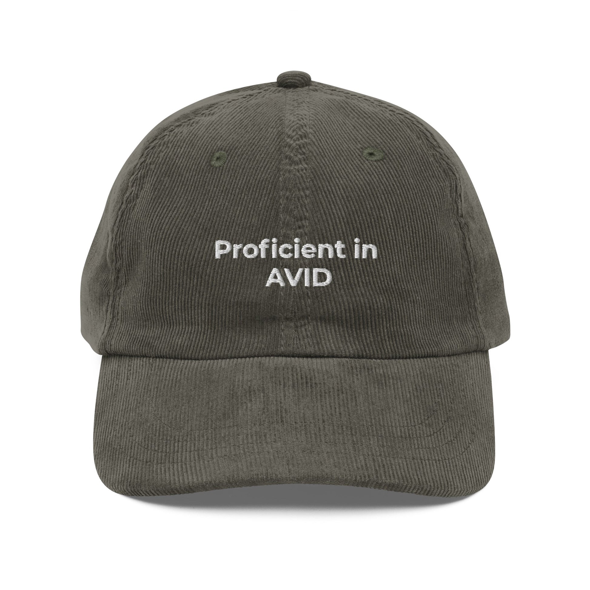 Proficient in AVID Funny Embroidered Vintage Corduroy Cap - KILLER RETRO