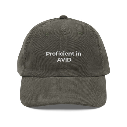 Proficient in AVID Funny Embroidered Vintage Corduroy Cap - KILLER RETRO