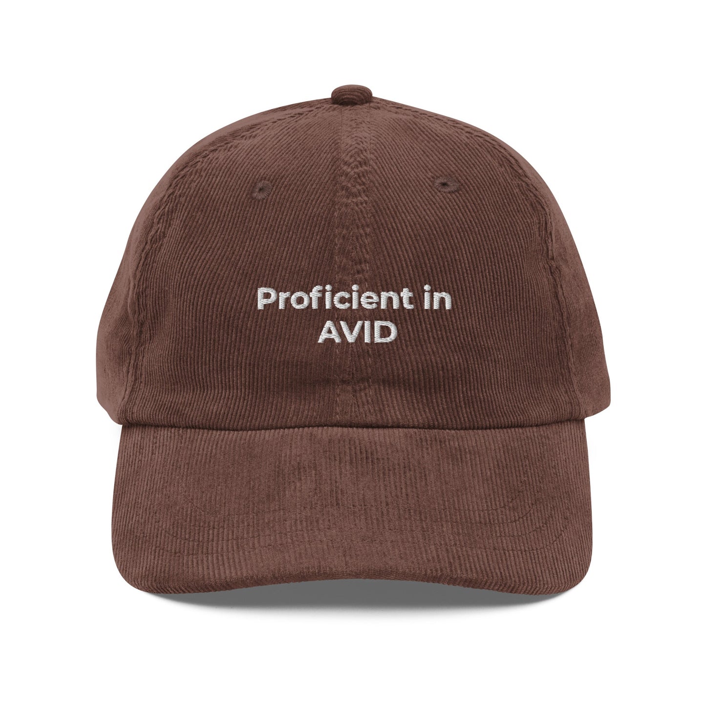 Proficient in AVID Funny Embroidered Vintage Corduroy Cap - KILLER RETRO