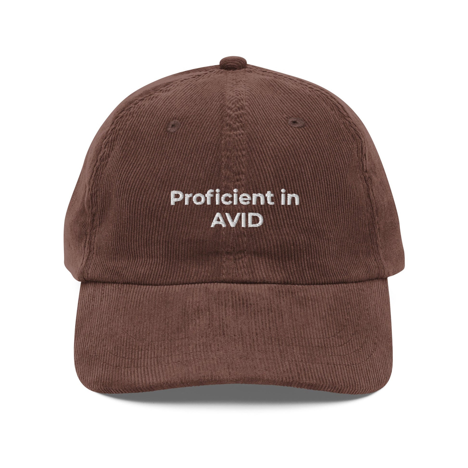 Proficient in AVID Funny Embroidered Vintage Corduroy Cap - KILLER RETRO