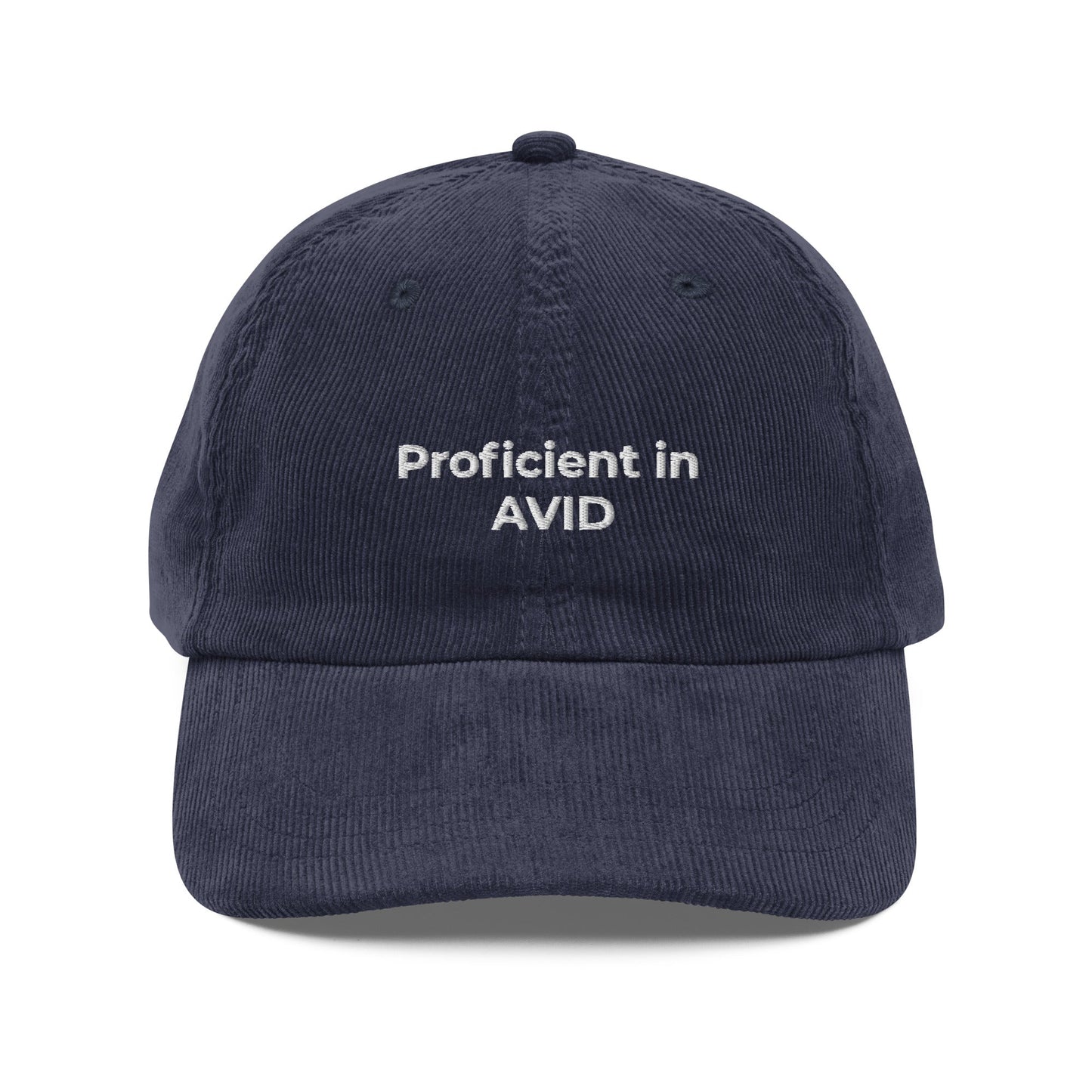 Proficient in AVID Funny Embroidered Vintage Corduroy Cap - KILLER RETRO