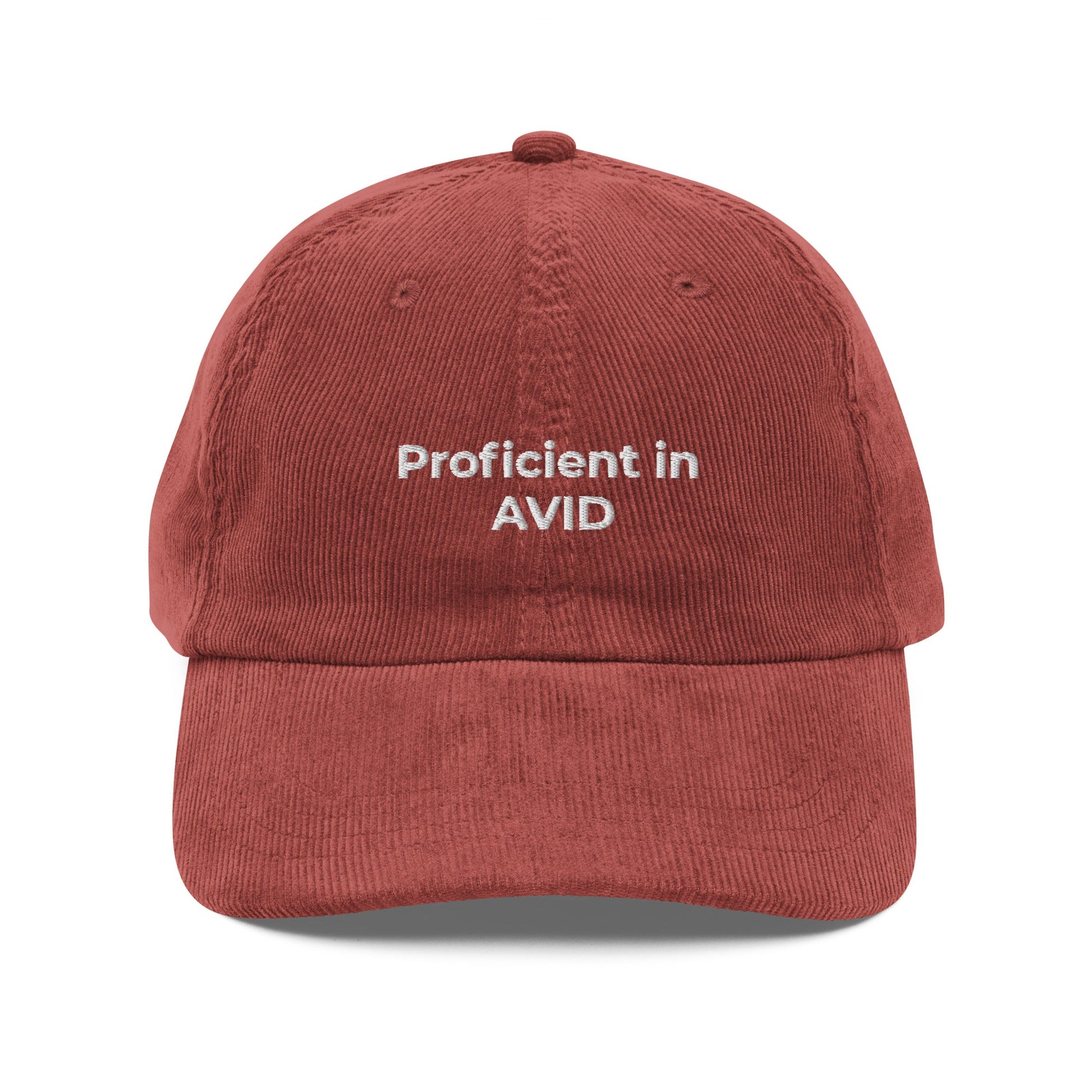 Proficient in AVID Funny Embroidered Vintage Corduroy Cap - KILLER RETRO