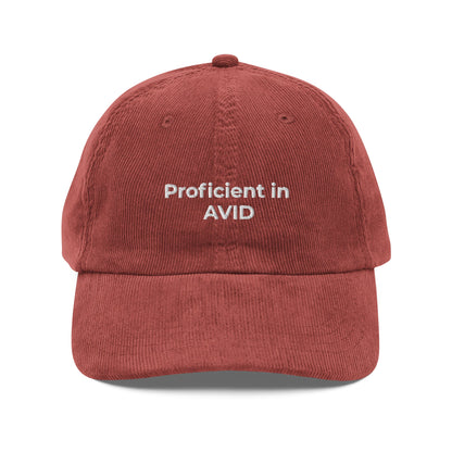 Proficient in AVID Funny Embroidered Vintage Corduroy Cap - KILLER RETRO