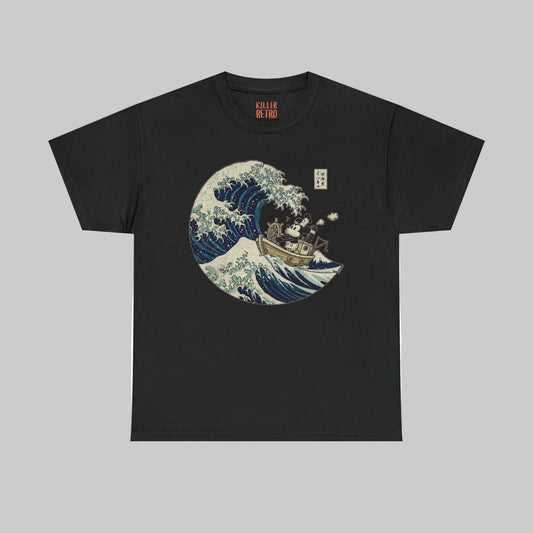 Mickey Mouse in Japan Great Wave of Kanagawa Ukiyo-e Style