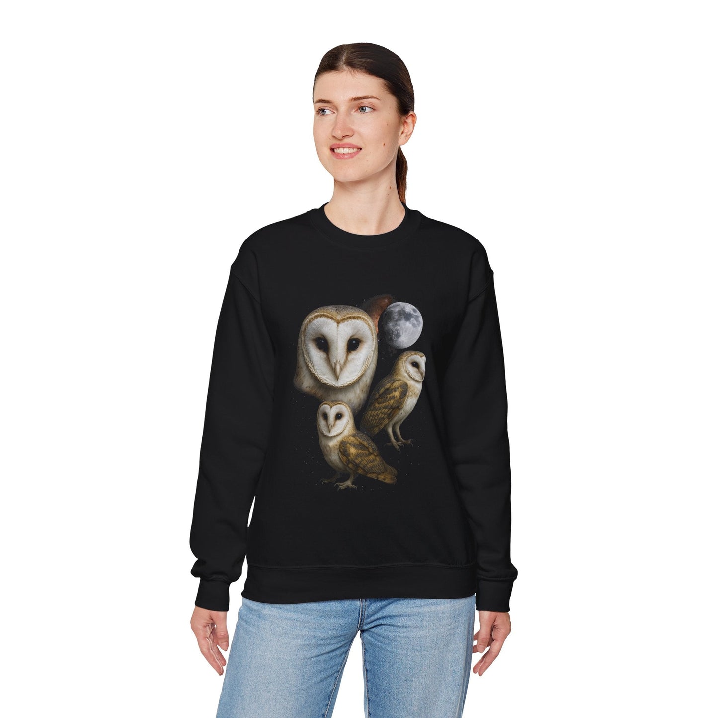 Retro Elegant Owls and The Moon Crewneck Sweatshirt - KILLER RETRO