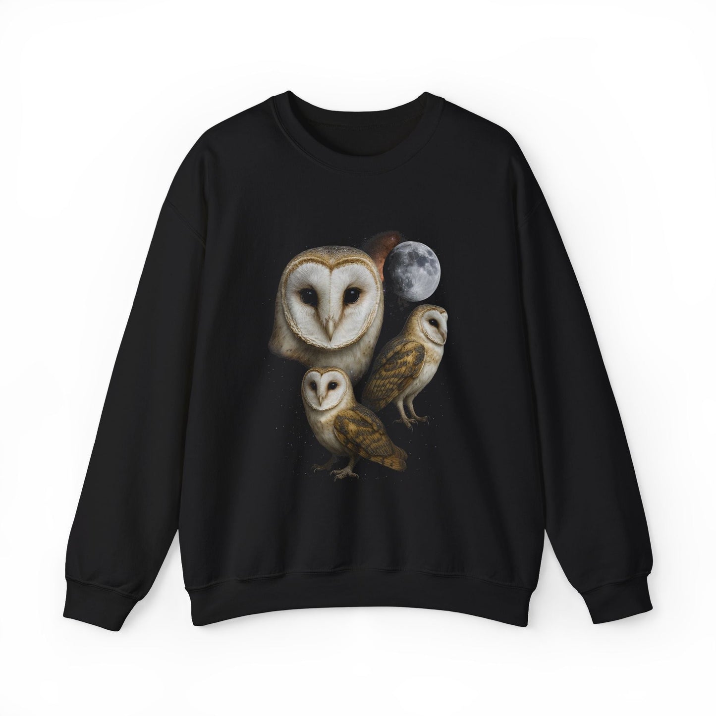 Retro Elegant Owls and The Moon Crewneck Sweatshirt - KILLER RETRO