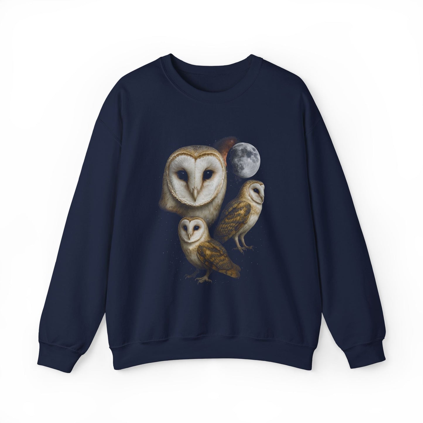 Retro Elegant Owls and The Moon Crewneck Sweatshirt - KILLER RETRO