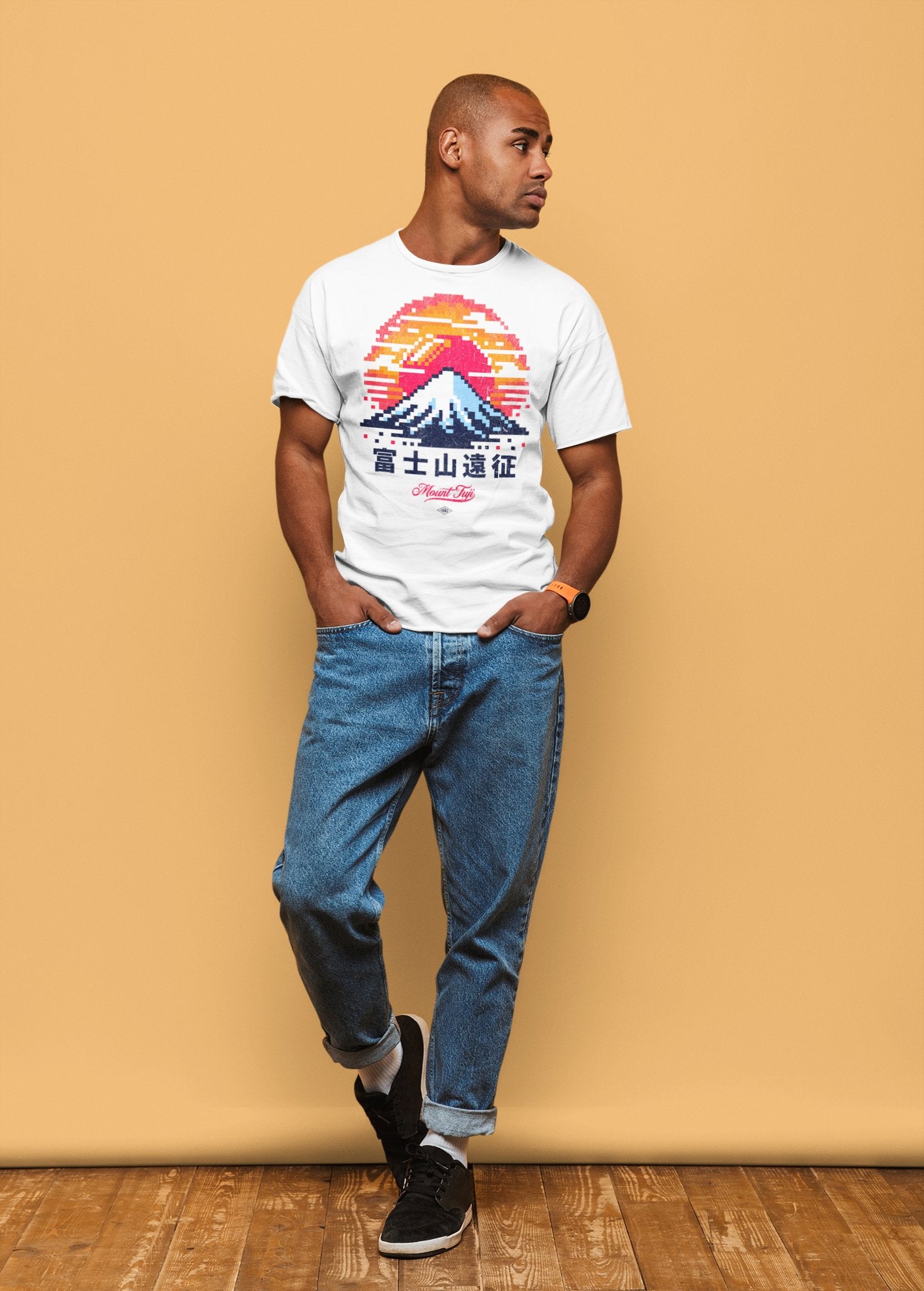 Retro Mt. Fuji 8 bit Vintage Graphic Tee. - KILLER RETRO