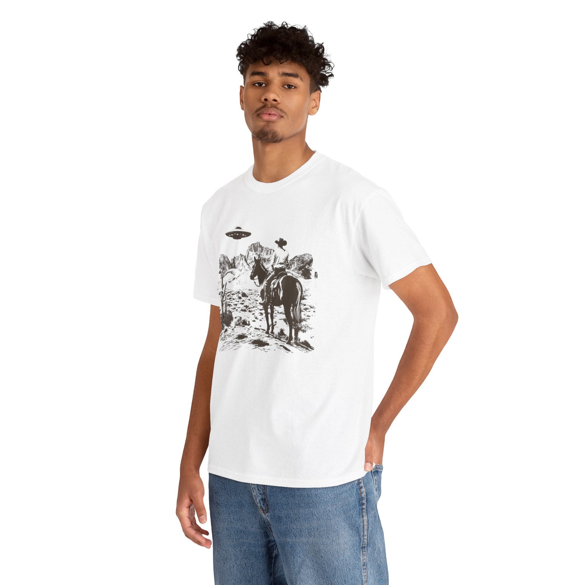 Retro UFO and Cowboy Western Graphic Tee. - KILLER RETRO