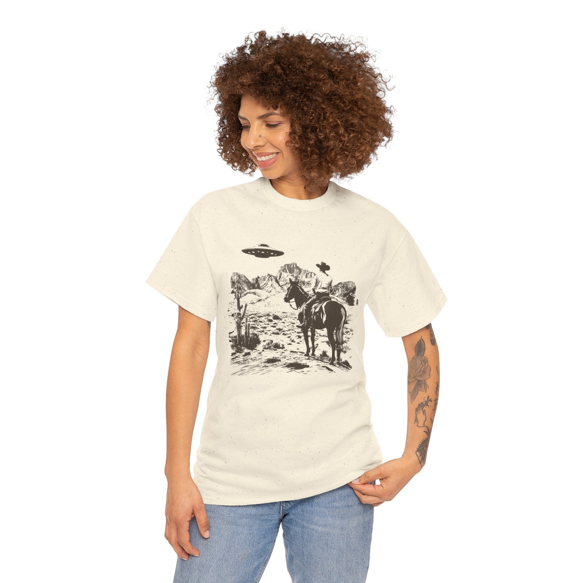 Retro UFO and Cowboy Western Graphic Tee. - KILLER RETRO