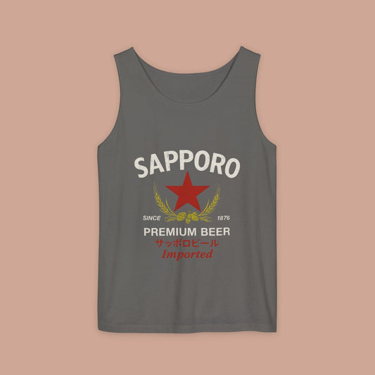 Sapporo Premium Beer Tank Top, Unisex Summer Tee, Gift for Japanese Beer Lovers, Festival Outfits, Comfort Colors, Reto 90's Top - KILLER RETRO