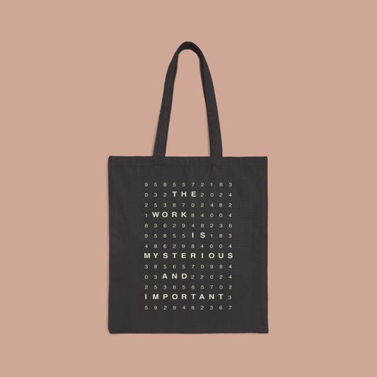 Severance Cotton Canvas Tote Bag, The Work Is Mysterious. Lumon Macrodata Refinement Bag. - KILLER RETRO
