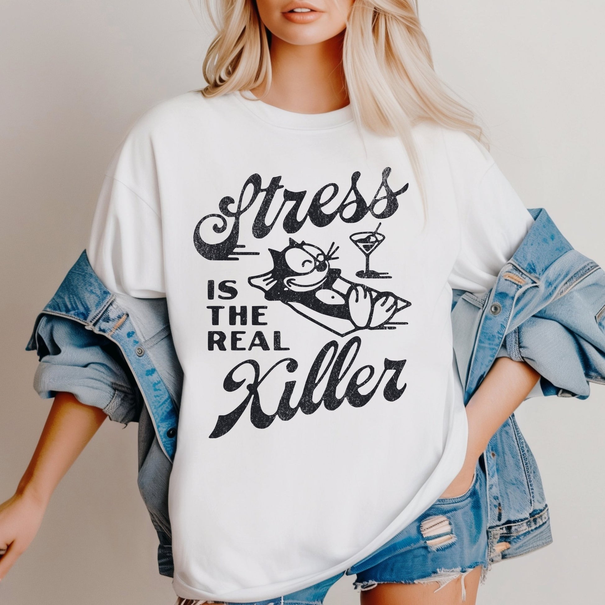 Stress Is The Real Killer Vintage Graphic Tee. - KILLER RETRO