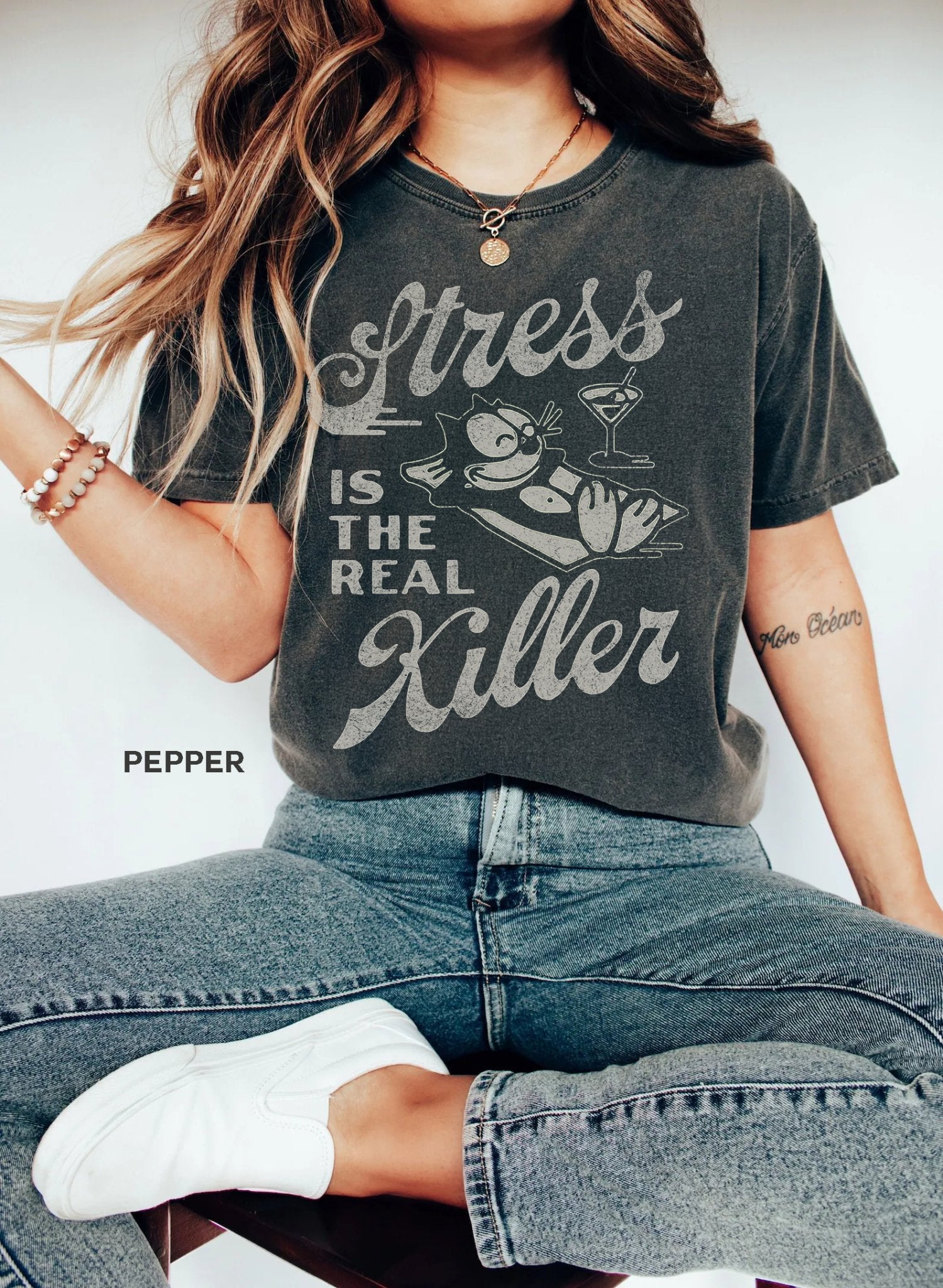 Stress Is The Real Killer Vintage Graphic Tee. - KILLER RETRO