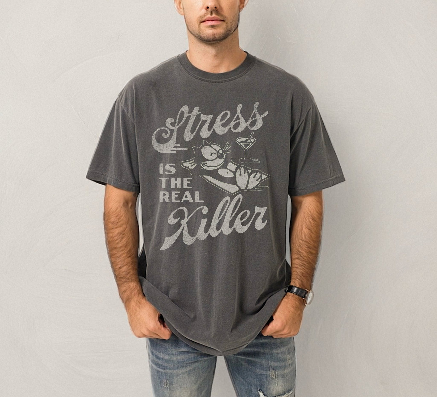 Stress Is The Real Killer Vintage Graphic Tee. - KILLER RETRO