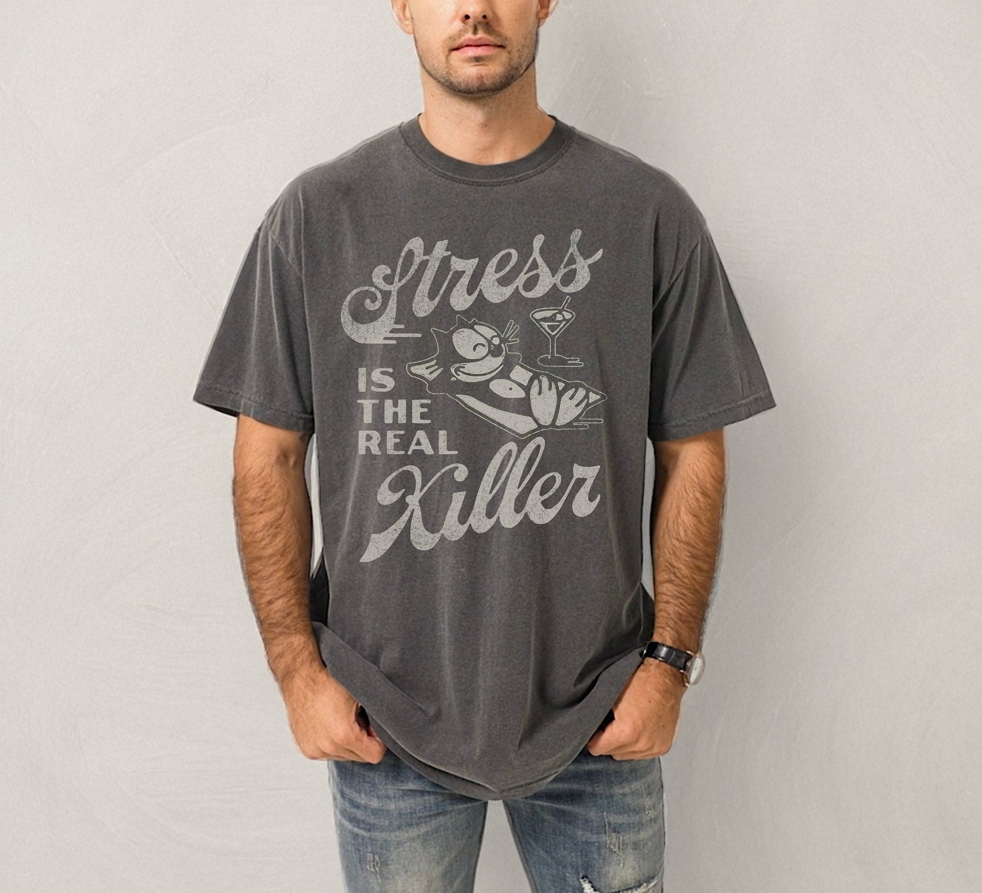 Stress Is The Real Killer Vintage Graphic Tee. - KILLER RETRO