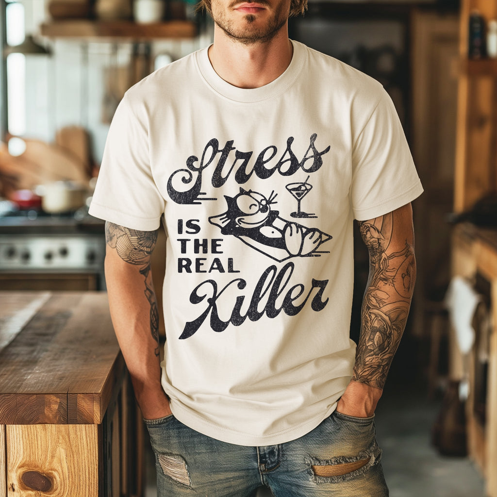 Stress Is The Real Killer Vintage Graphic Tee. - KILLER RETRO