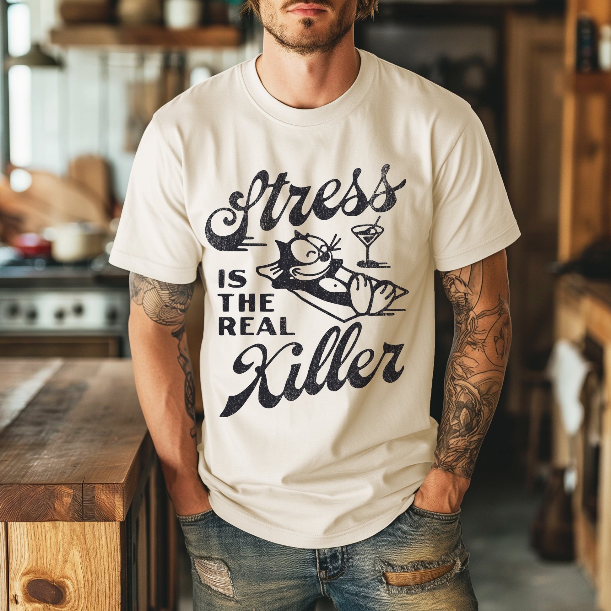 Stress Is The Real Killer Vintage Graphic Tee. - KILLER RETRO