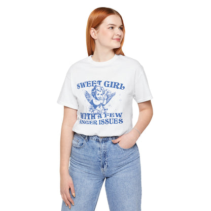 Sweet Girl With A Few Anger Issues Funny Retro Shirt - KILLER RETRO