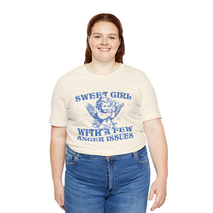 Sweet Girl With A Few Anger Issues Funny Retro Shirt - KILLER RETRO